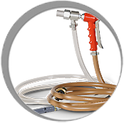 Mobiles Injektor Strahlgerät SFG mit Strahlmittelbehälter, Luftschlauch 3m, SKG-13 Klauenkupplung, Schlauchschelle