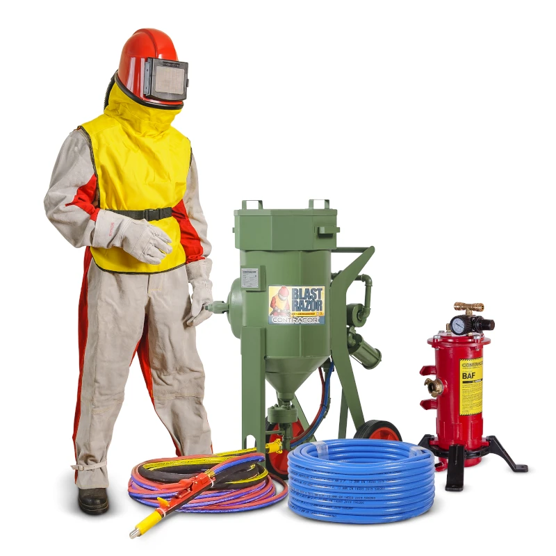 Strahlsystem "Alles f&uuml;r das Sandstrahlen" mit Komplettpaket BlastRazor Z-25RC und Komplettpaket SafePack-Comfort