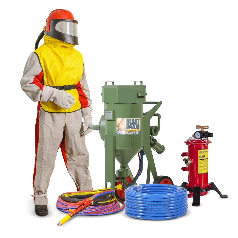 Strahlsystem "Alles f&uuml;r das Sandstrahlen" mit Komplettpaket BlastRazor Z-25RC und Komplettpaket SafePack-Aspect