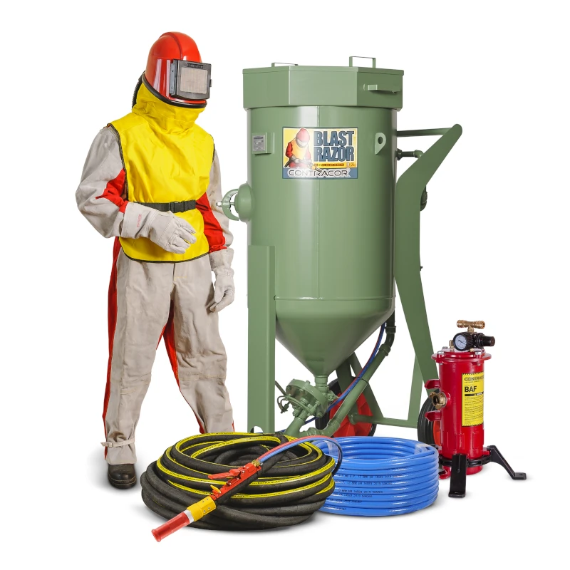 Strahlsystem "Alles für das Sandstrahlen" mit Komplettpaket BlastRazor Z-200RC und Komplettpaket SafePack-Comfort