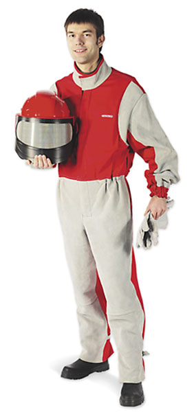 Heavy-Duty Blast Overall, Leather / Cotton, incl. gloves. Cert. to ISO14877:2002