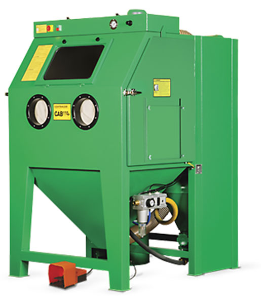 Pressure blast cabinet, special model PD - pass-through cabinet doors and rubber curtains