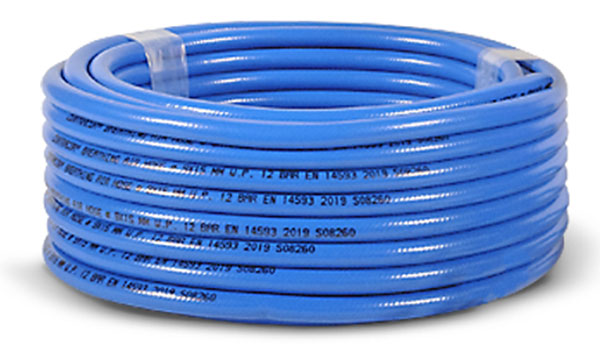 Breathing air hose 9x15mm, with mounted fittings, 40 m. Roll