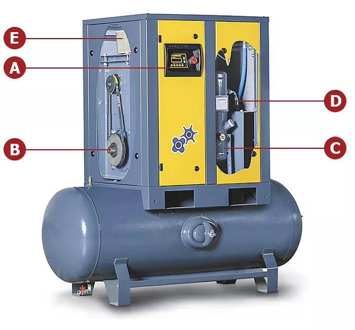 The robust design of Comprag compressors focuses on the longevity and efficiency of its core components