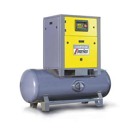 Schraubenkompressor F-Serie mit Riemenantrieb und untergebauten Druckbeh&auml;lter