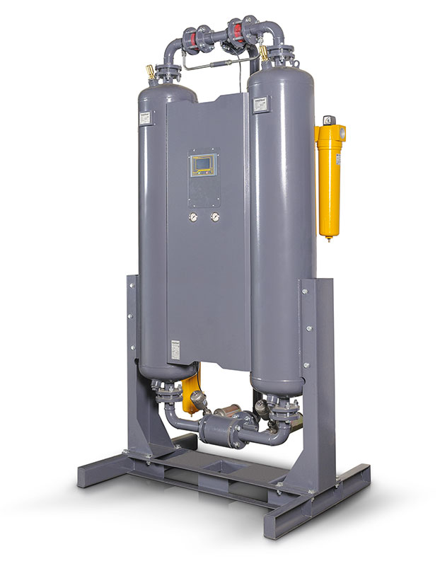 Adsorptionstrockner ADX-F-PDP mit Drucktaupunktsteuerung und mit vorinstallierten Vor- und Nachfiltern, Taupunkt bis max. -40°C
